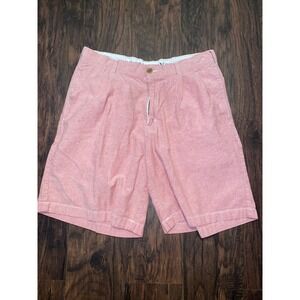 Lands' End Shorts Men 32 Pink Mid Rise Flat Front Cotton With Pockets